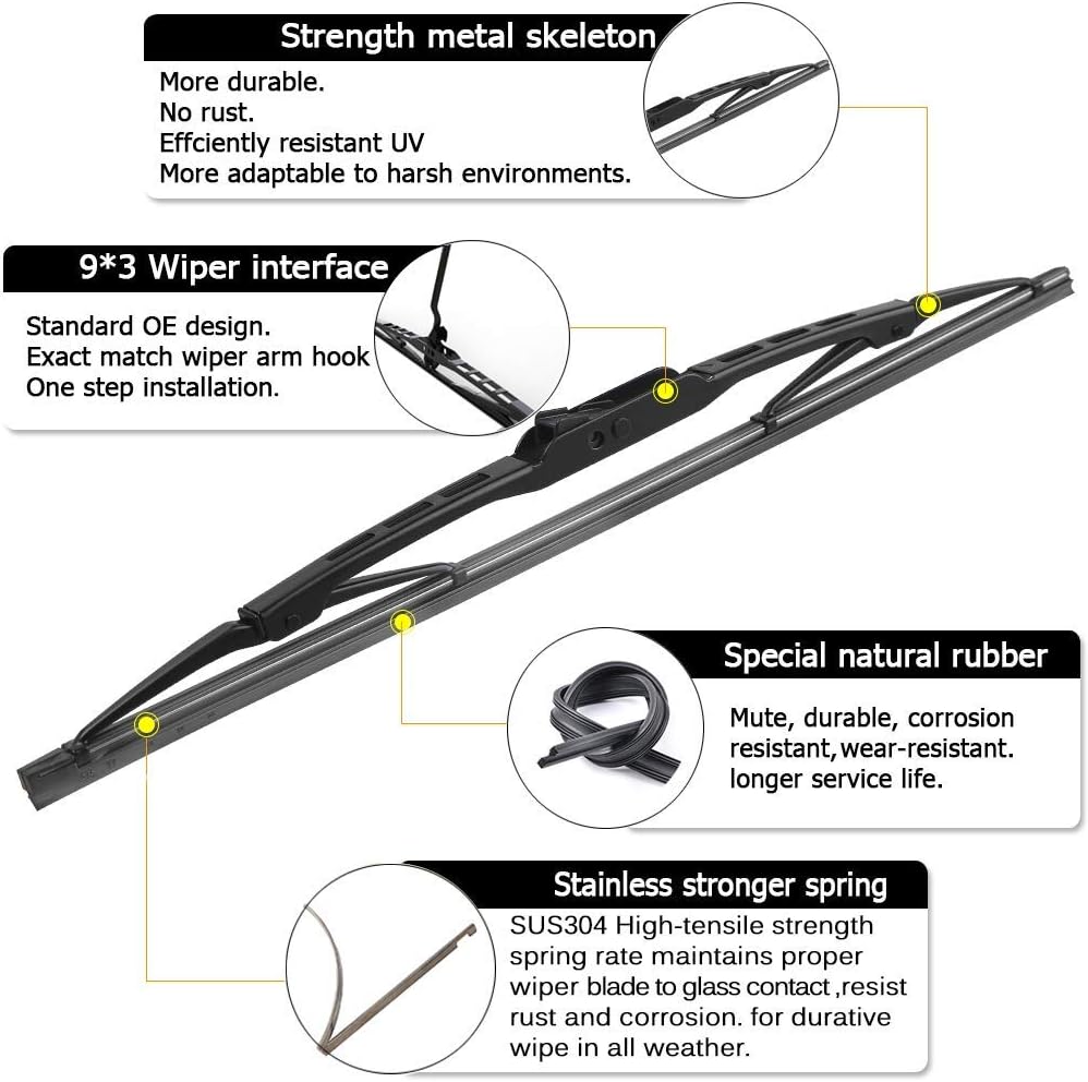 AUTOBOO 19"+19" Windshield Wipers with 14" Rear Wiper Blade Replacement for Jeep Liberty 2008 2009 2010 2011 2012-Original Factory Quality (Pack of 3)