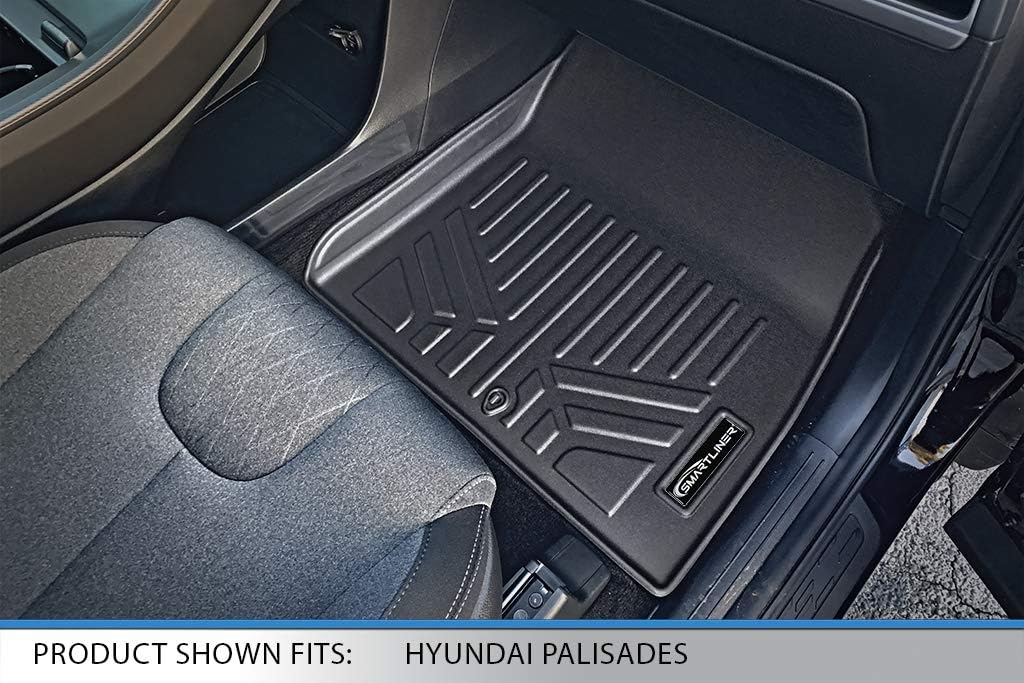 SMARTLINER All Weather Custom Fit Floor Mats 2 Row Liner Set Compatible with 2020-2025 Hyundai Palisade