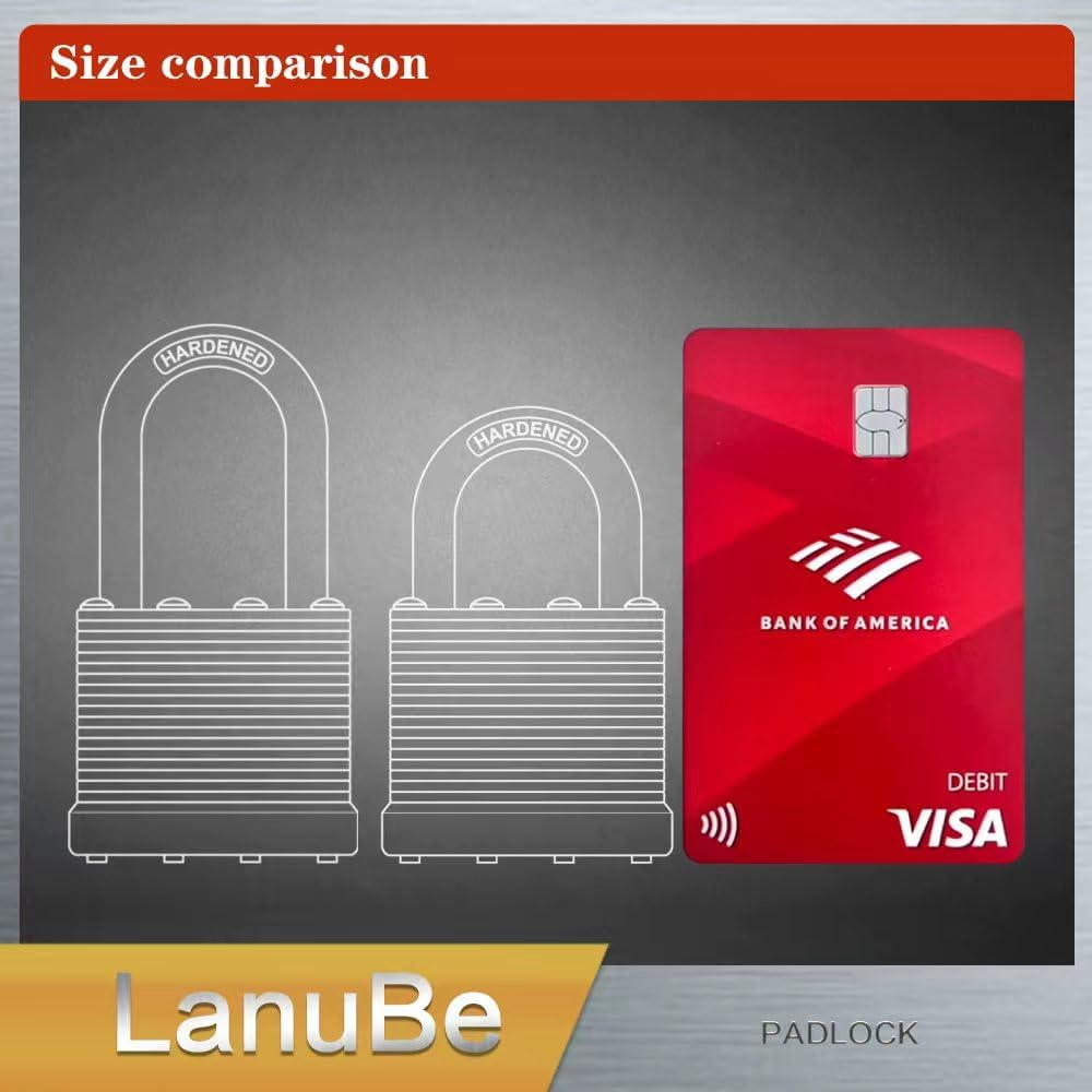 LanuBe Laminated Padlock 1-9/16inch (40mm) Long Shackle 60 Pack Keyed Alike, Blue Plastic Hoop, Bulk Locks for Warehouse, School
