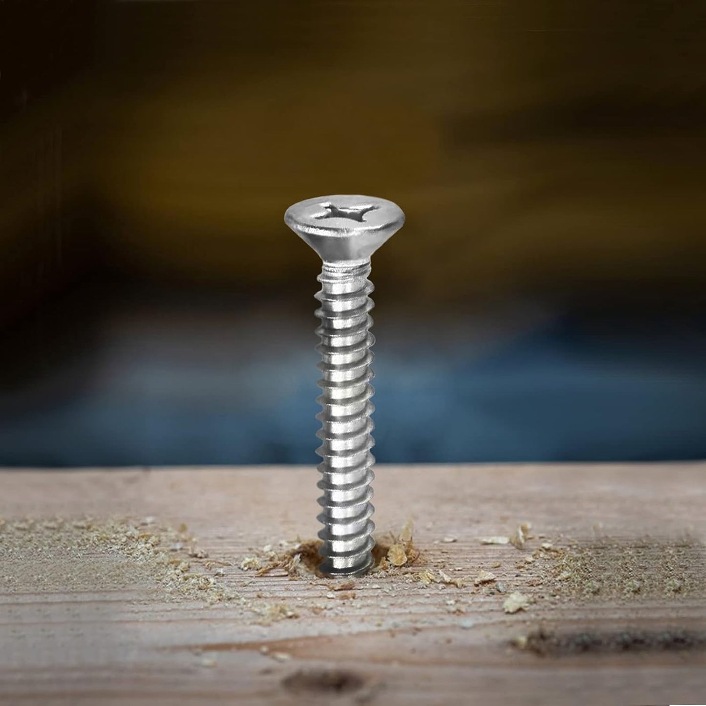 #14 x 1-1/4" Wood Screw 100Pcs 18-8 (304) Stainless Steel Screws Flat Head Phillips Fast Self Tapping Drywall Screws by SG TZH