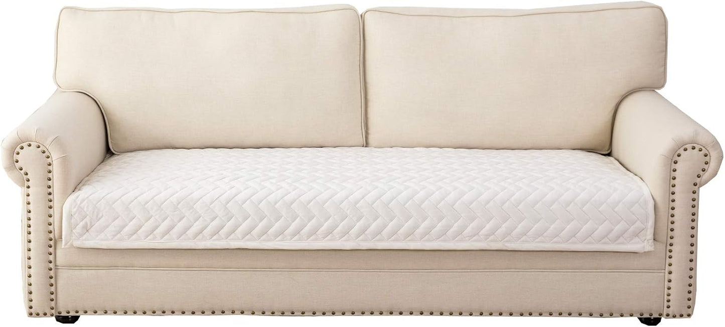 Eismodra Couch Cover,Sectional Couch Covers,Sofa Covers for 3 Cushion Couch,Anti-Slip Sofa Slipcovers for Dogs Cats Kids Loveseat Recliner L Shaped Armrest Backrest,White 36''x94''(Only 1 Piece)