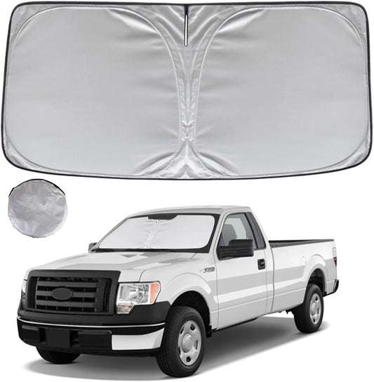 KAYZT Windshield Sun Shade for 2009-2014 Ford F150 Foldable Sunshade Front Window Custom Fit Car Accessories