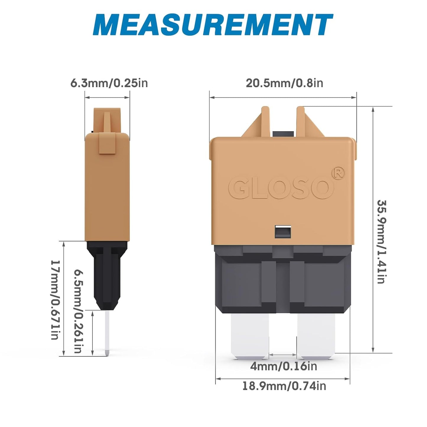 GLOSO Circuit Breaker E39 (T3) Manual Reset Fuse For Car Truck RV Automotive Marine Boat Trolling motor & Custom Wiring Audio battery protection/Low Profile ATC/ATO (6A - 3 Pack)
