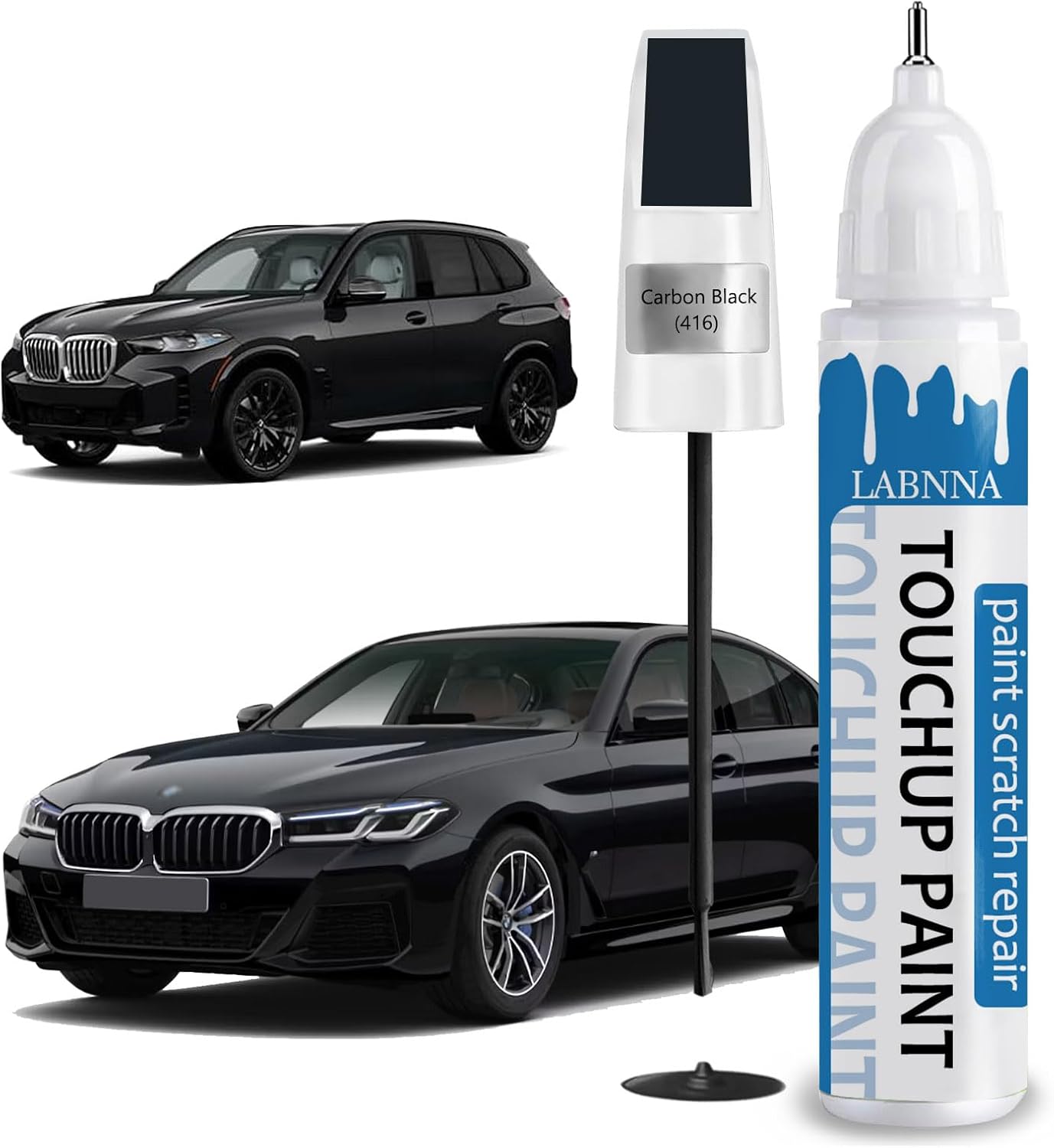 Carbon Black (416) Touch Up Paint for BMW-Exact Match 2 in 1 touchup Paint Pen for Chips and Nicks Repair Car Paint Scratch Repair Kit