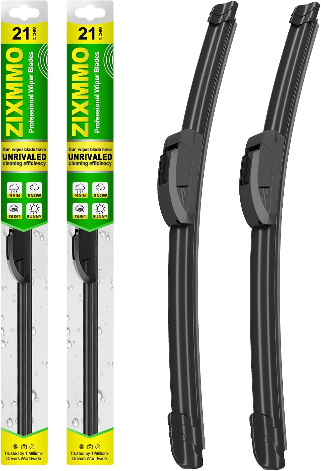 QUALITY 21in + 21in Premium All-Season Windshield Wiper Blades for Original Equipment Replacement(Set of 2)