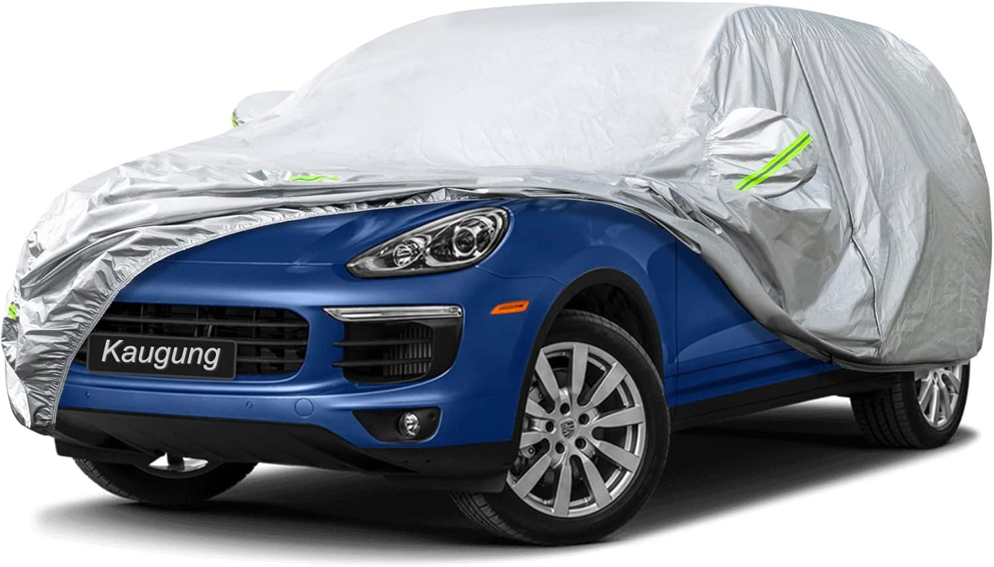 KouKou Oxford SUV Car Cover Custom Fit Porsche Cayenne from 2002 to 2025, Waterproof All Weather with Zipper Door, Sun Rain Dust Snow Protection. (Ships from US Warehouse, Arrive Within 3-7 Days)