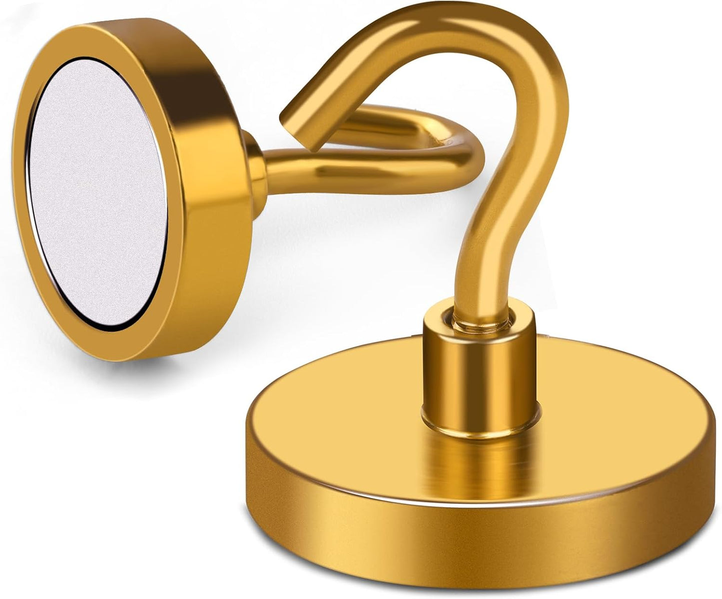 MIKEDE Magnetic Hooks,150LB Heavy Duty Magnets with Hook, Super Strong Magnets Neodymium Extra Strength Hooks for Hanging, Magnetic Hanger for Cruise(Yellow, 10 Pack)