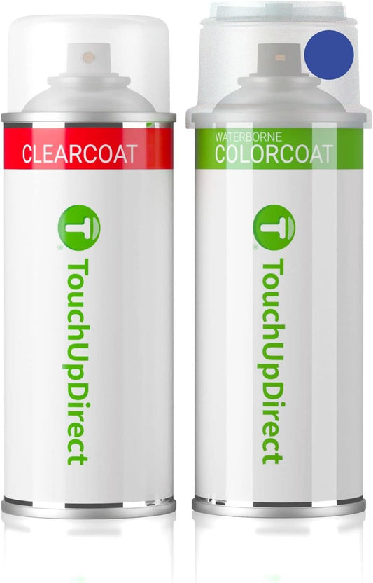 TouchUpDirect 8X2 Blue Eclipse Metallic Compatible with Toyota Exact Match Touch Up Paint Aerosol - Essential Kit
