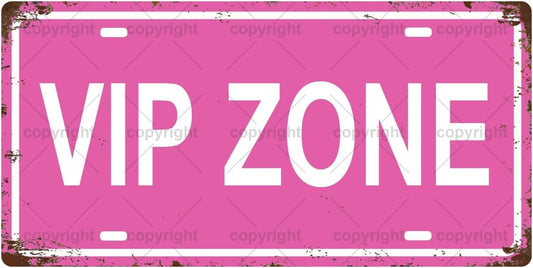 VIP ZONE Space Vintage Metal Tin Sign, License Plate, Home Decor, Room Decor, Wall Decor, Bathroom Decor, Bar Decor, Cafe Decor, Garage Decor, 12 x 6 Inch