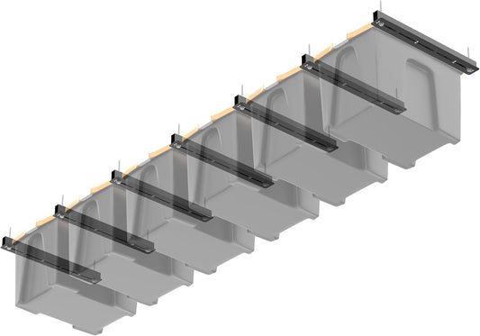 Ultrawall Overhead Garage Storage Rack, Heavy Duty Ceiling Storage Rack, 26 Inch Adjustable Ceiling Bin Storage System, 7 Sets for 6 Bins