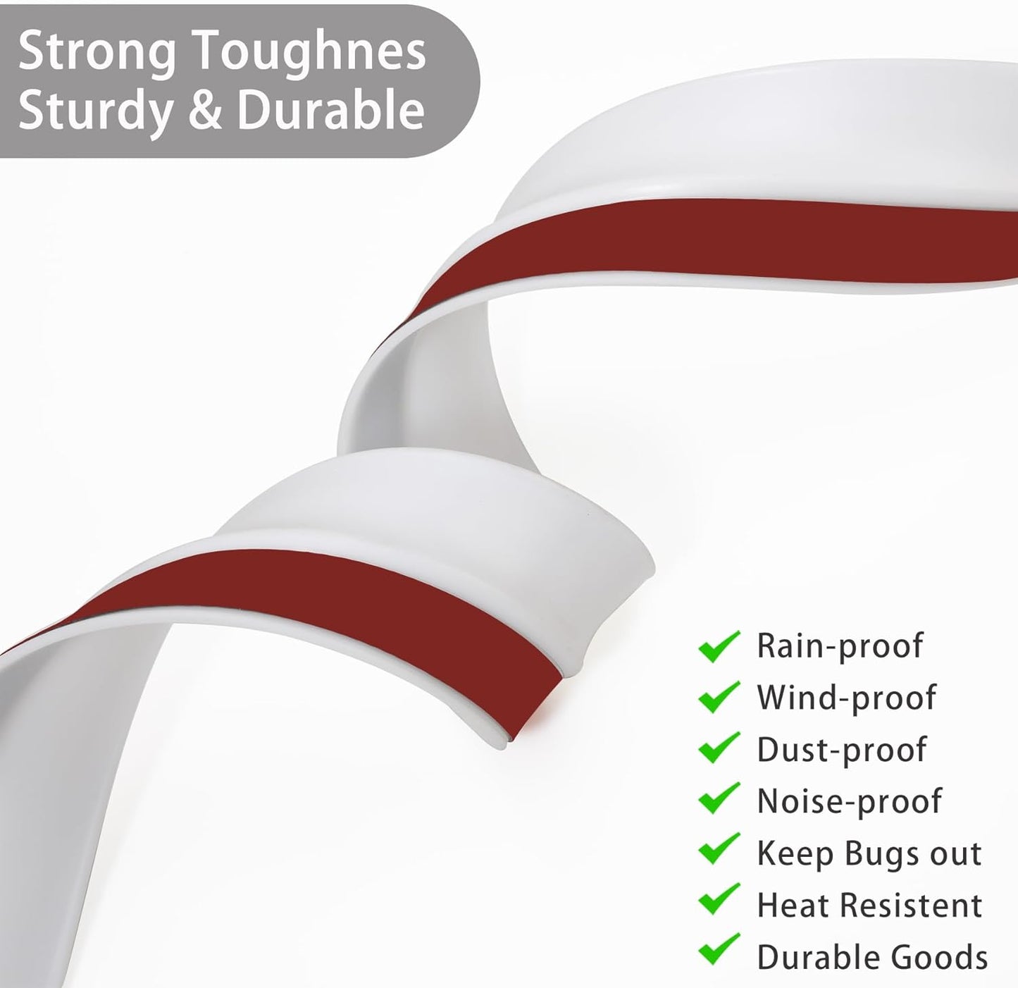 Gaahing Garage Door Top and Sides Seal Strip, Universal Weather Stripping, Self-Adhesive Weatherproofing Molding Trim with 40 Sets of Screws (White, 32.8 FT)