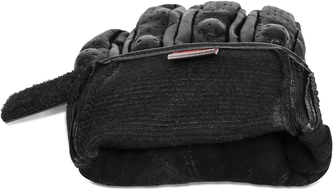 Full finger Goat Skin Leather Touch Screen Motorcycle Gloves Men/Women S,M,L,XL,XXL (Perforated, XXL)