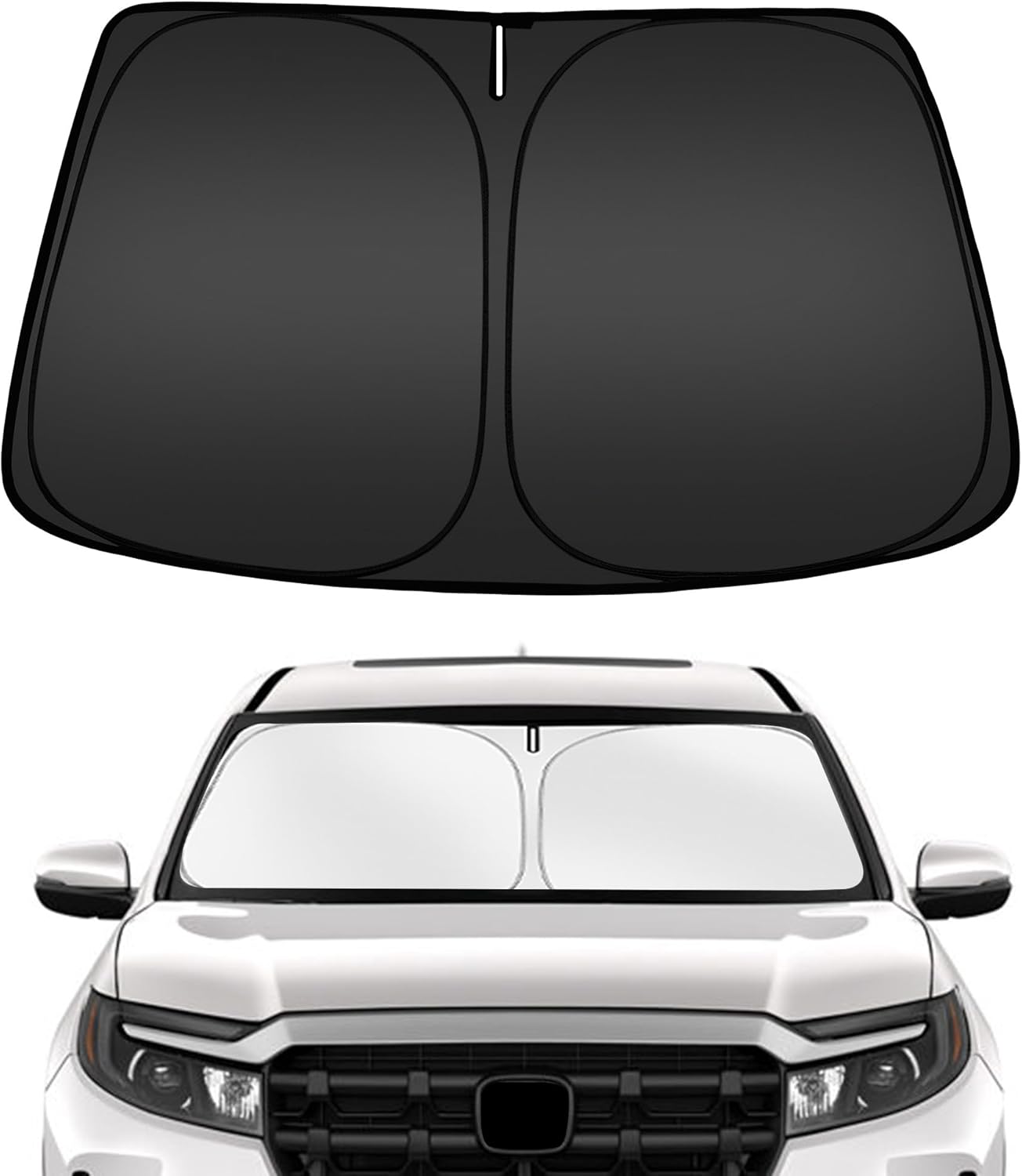 ARISMOTOR Windshield Sun Shade for Honda Ridgeline 2017-2025 2026, Custom Fit Foldable Front Window Sunshade Sun Visor Protector, Block UV Rays Keep Your Car Cooler