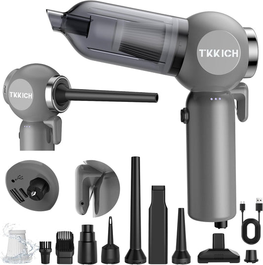 Car Vacuum Portable Cordless,3 Suction Modes,Portable Mini Cordless Cleaner with 18000pa Suction Power,Type-C Charge,7 in 1 mini Handheld Vacuum for Home,Car, Office Desk, Keyboards