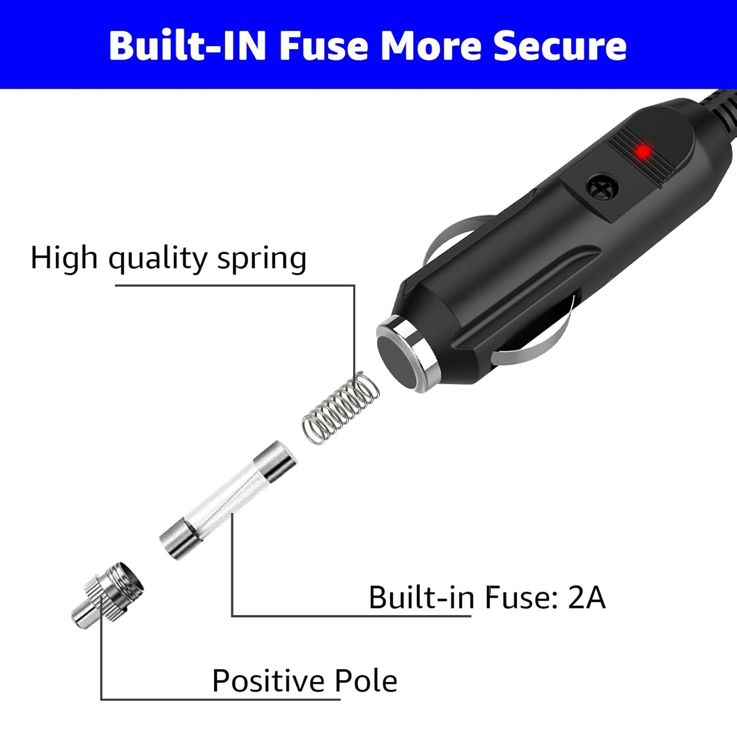 Radar Detector Power Cord 6.6ft for Cobra Rad480i 250 350 450 500g 950 Xrs9955 Spx955 Spx5500 Spx6655 Esd9275 Esd9110 Esd7570 Rad450 Xrs9845 Xrs9880 etc