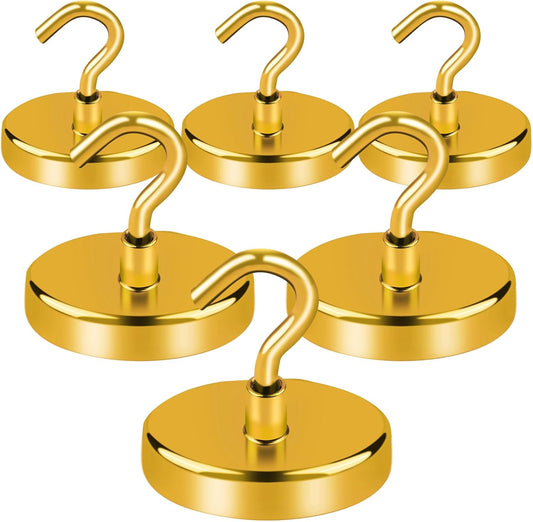 LOVIMAG Cruise Essentials, 150Lbs Cruise Door Magnets, Yellow Magnet Hooks for Cruise Cabin Strong Magnetic Hooks for Hanging, Refrigerator, Celling -6 Pack