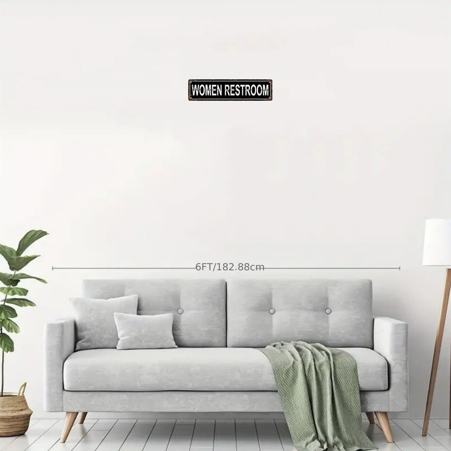 WOMEN RESTROOM Space Vintage Metal Tin Sign, Street Sign, Home Decor, Room Decor, Wall Decor, Bathroom Decor, Bar Decor, Cafe Decor, Garage Decor, 16 x 4 Inch