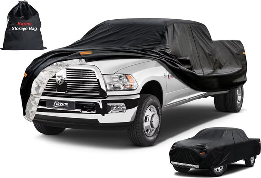 Kayme Truck Cover Custom Fit Dodge Ram 2500/3500(1994-2001) Regular Cab Long Bed. Full Exterior Heavy Duty Outdoor Pickup Truck Car Cover Waterproof All Weather.Car Tarp for Wind Sun Dust Protection.