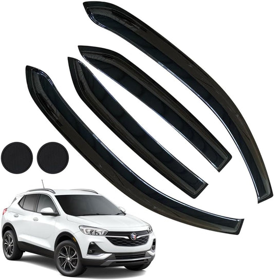 Rain Guards for Buick Encore 2013-2022/Chevrolet (Chevy) Trax 2014-2022, Tape-on Side Window Deflectors for Buick Encore, Window Visors for Chevrolet Trax, Car Accessories, 4 pcs