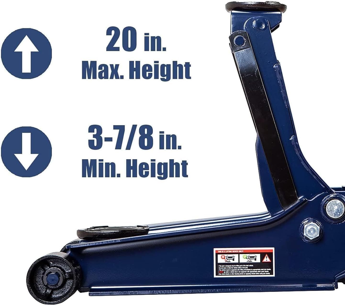 TCE Ultra Low Profile 3 Ton Hydraulic Floor Jack, 6600 LBS Heavy Duty Dual Pump Car Jack for Cars/Trucks/SUVs, ASME Certified with Detachable Handle (Blue)