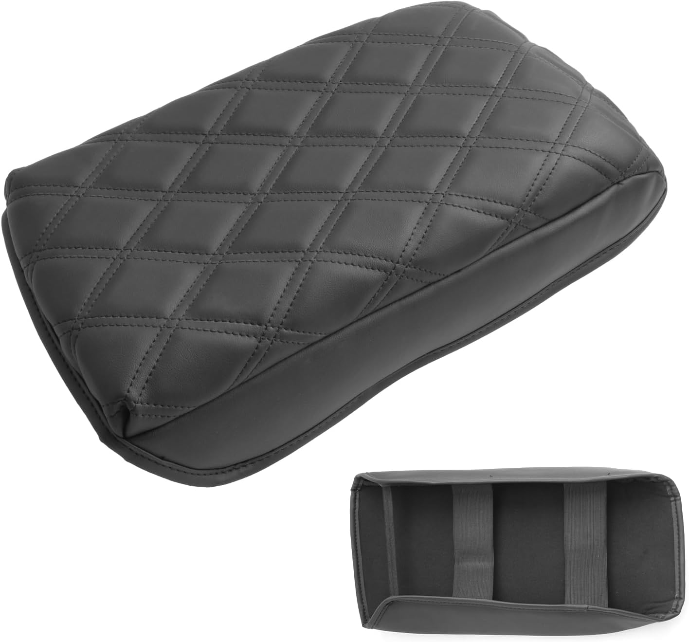 SXCY for 2025 Chevy Equinox Armrest Cover Pad for Equinox 2025 Center Console Armrest Cover 2025 Equinox Center Console Cover 2025 Equinox Middle Console Cover (Adding Pad 2-Line Rhombus Style)