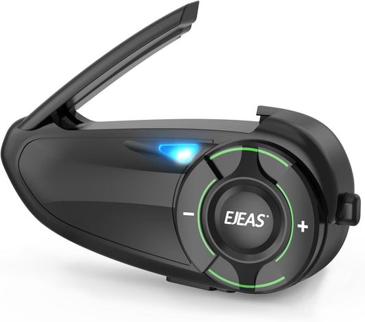 Q8 Motorcycle Helmet Bluetooth Intercom Headset, 230hours Standby, 6 Riders Mesh Communication Systems with Audio Multitasking, Music Sharing, Noise Cancellation, FM Radio, Loud Interphone -1 Pack