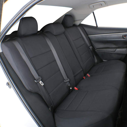 EKR Custom Fit Tacoma Rear Neoprene Car Seat Covers for Select Toyota Tacoma 2016 2017 2018 2019 2020 2021 2022 2023 Double Cab/Crew Cab - Second Row Only,Neoprene (Black)