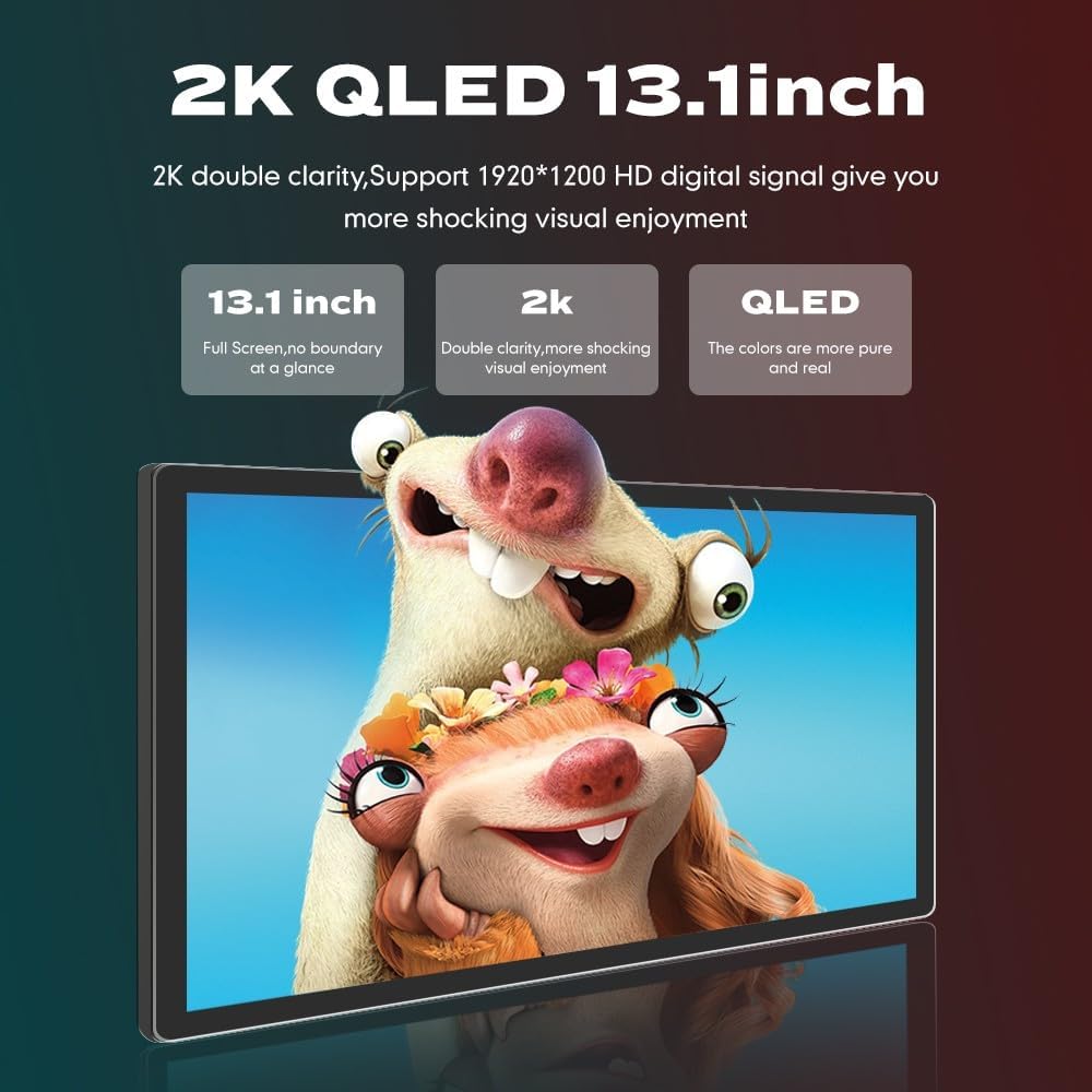 Kunfine Car CarPlay Android Auto Navigation Stereo GPS Radio Camera Display 13.1" QLED Touchscreen Headunit Tablet Media Player for Peugeot 301 2013-2022, if Applicable Octa Core 4G+64G Matte Black