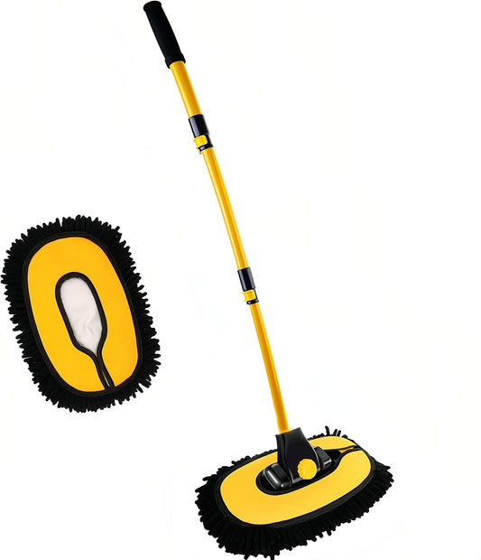 Upgrade Car Wash Brush Mop with Long Handle,Microfiber Mitt Car Cleaning Supplies Kit Car Wash Kit Tools Accessories