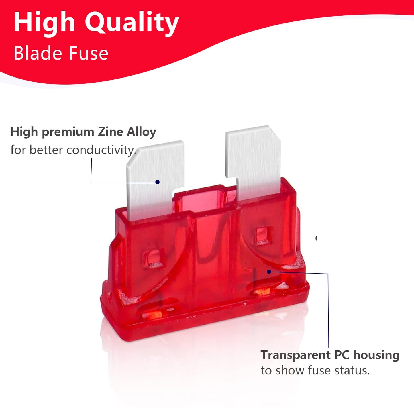 (80Pcs) 10 Amp Standard Fuse, 10A Car Blade Fuses for Car/RV/Truck/SUV/Motorcycle/Boat