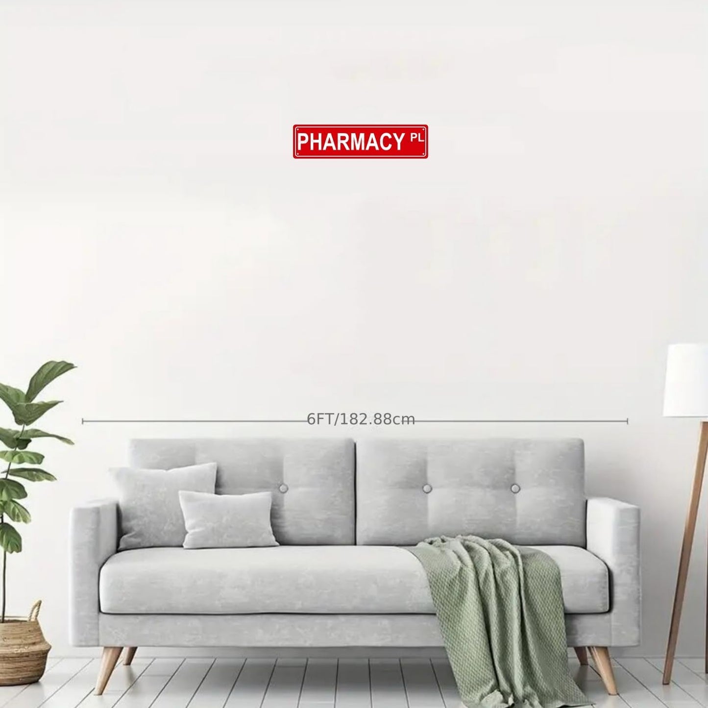 PHARMACY PL Space Metal Tin Street Sign Bar Cafe Garage Cave Home Room Wall Bathroom Farmhouse Garden Porch Patio Decor, 16 x 4 Inch