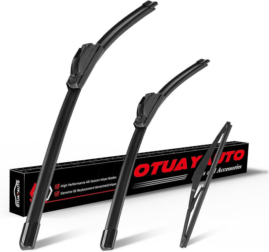 OTUAYAUTO Premium Windshield Wiper Blades - Replacement for Hyundai Palisade 2020-2023 - Precision Fit, All-Weather Performance, Front and Rear Wiper Blades, J/U Hook - 26"+20"+12" (Pack of 3)