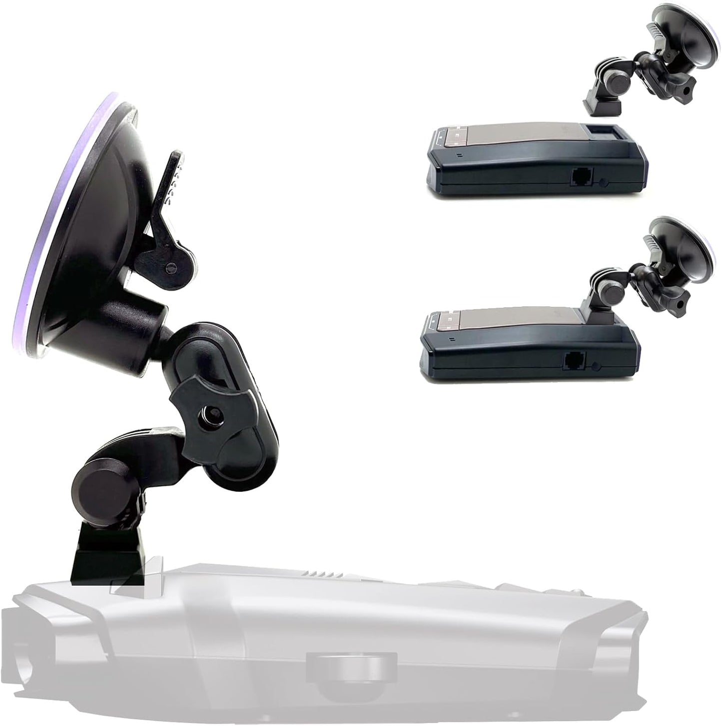 Ehnanced Dual Ball Joint Suction Cup w/Magnetic Cradle for Max 3 4 Max360C Max 360 IX IXc Redline EX GT360 DualPro RADi700 Radar Detectors (EZ Magnet Dock Compatible)