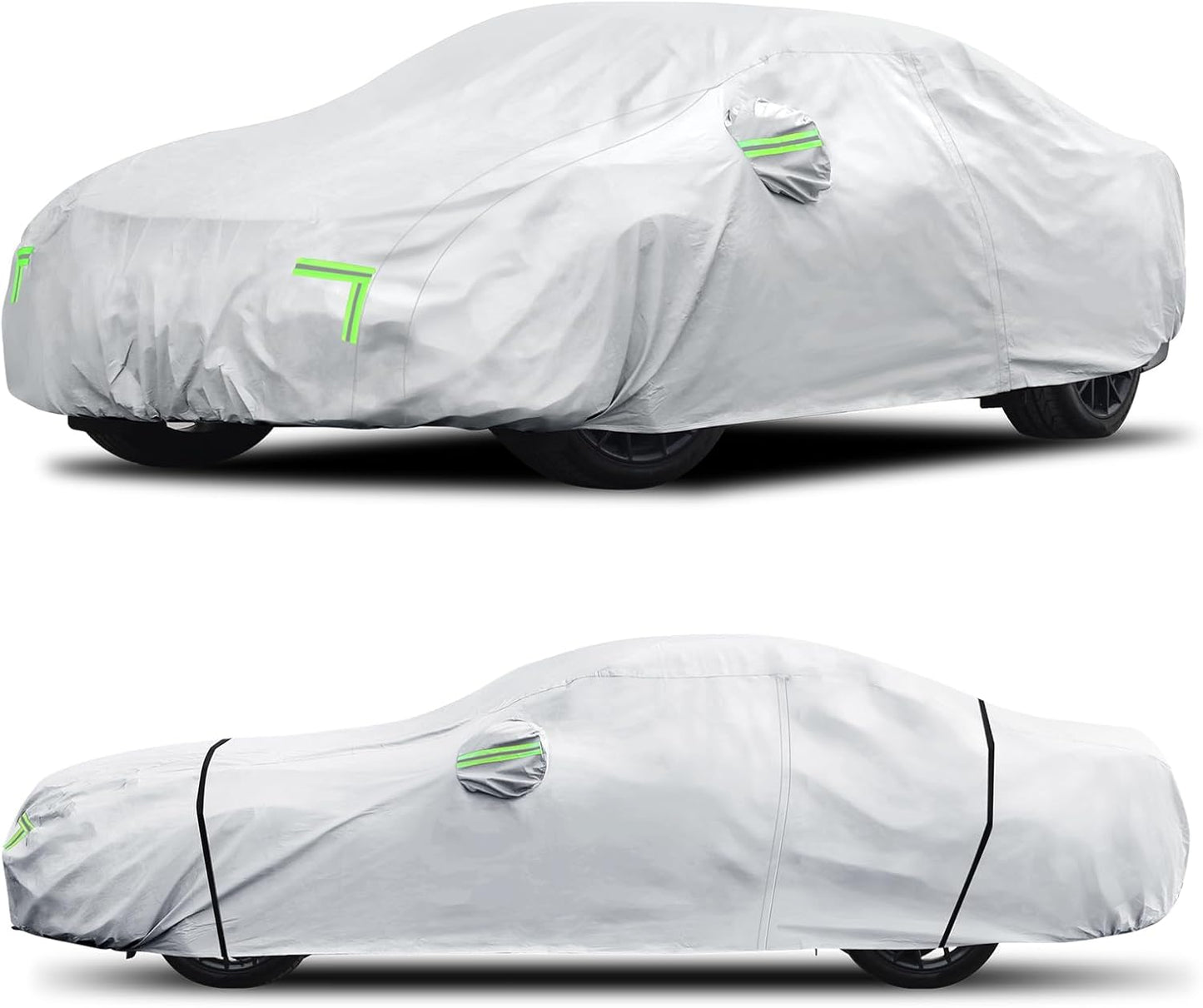 Car Cover Custom Fit for Ford Mustang 1994-2025,Chevy Camaro 2010-2025,6 Layers Truck Cover Waterproof All Weather for Automobiles,Outdoor Full Exterior Cover,Rain, Sun, Wind Protection,Silver