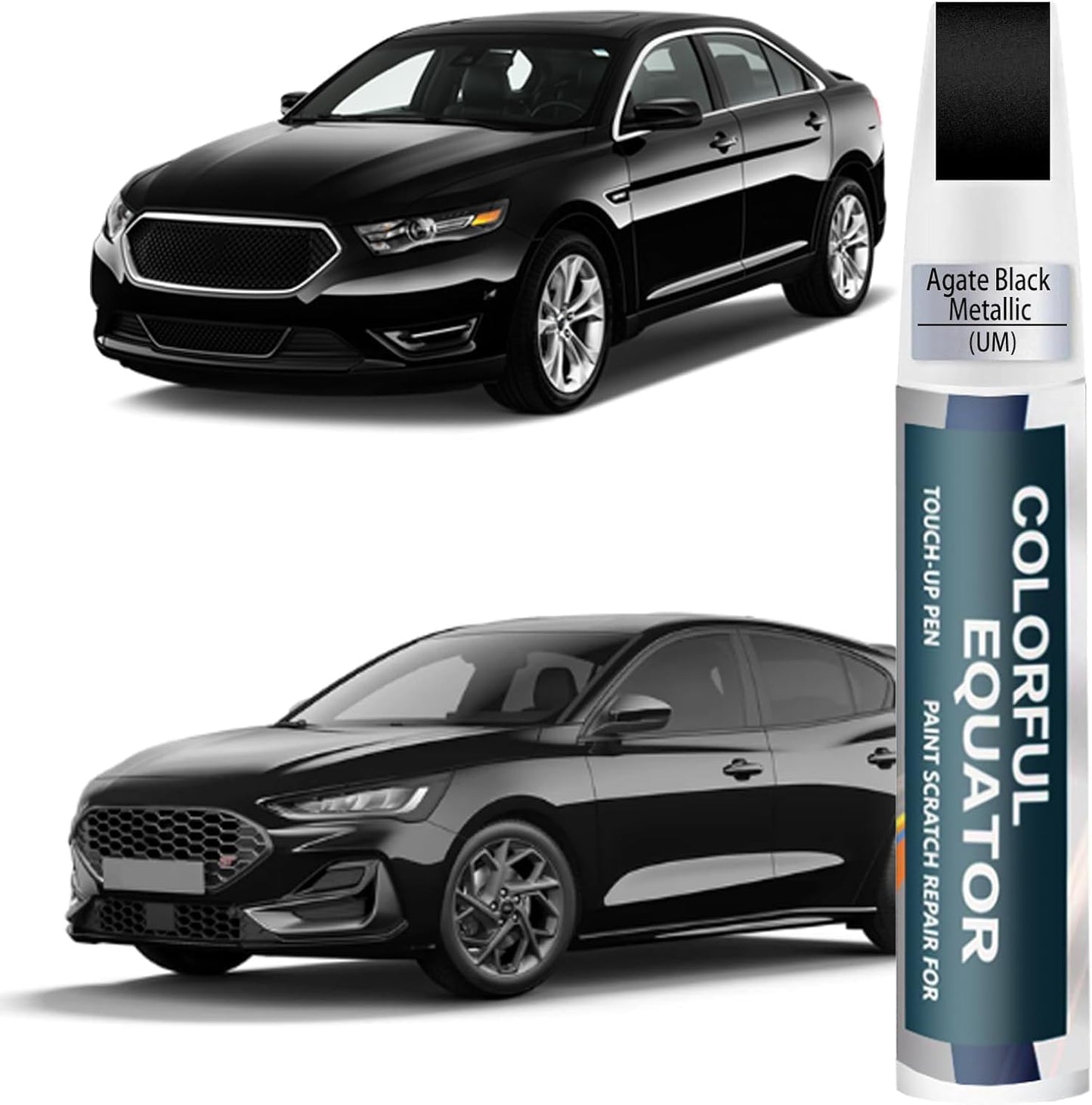 UM Agate Black Metallic Touch Up Paint for Ford, Car Paint Pen Scratch Repair Two-In-One Touch Up Paint, Premium Car Scratch Remover for Deep Scratches