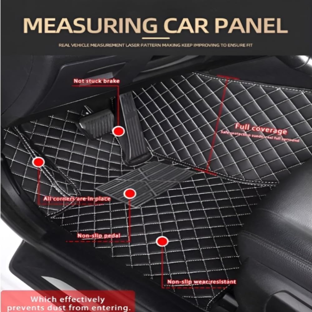 Add Personal Touch to Your Vehicle with IMEISH Customizable Logo Text Car Mats for 99% of vehiclesPads Protection Non-Slip Leather Floor Liners (Edge Brown Medium Black Beige)