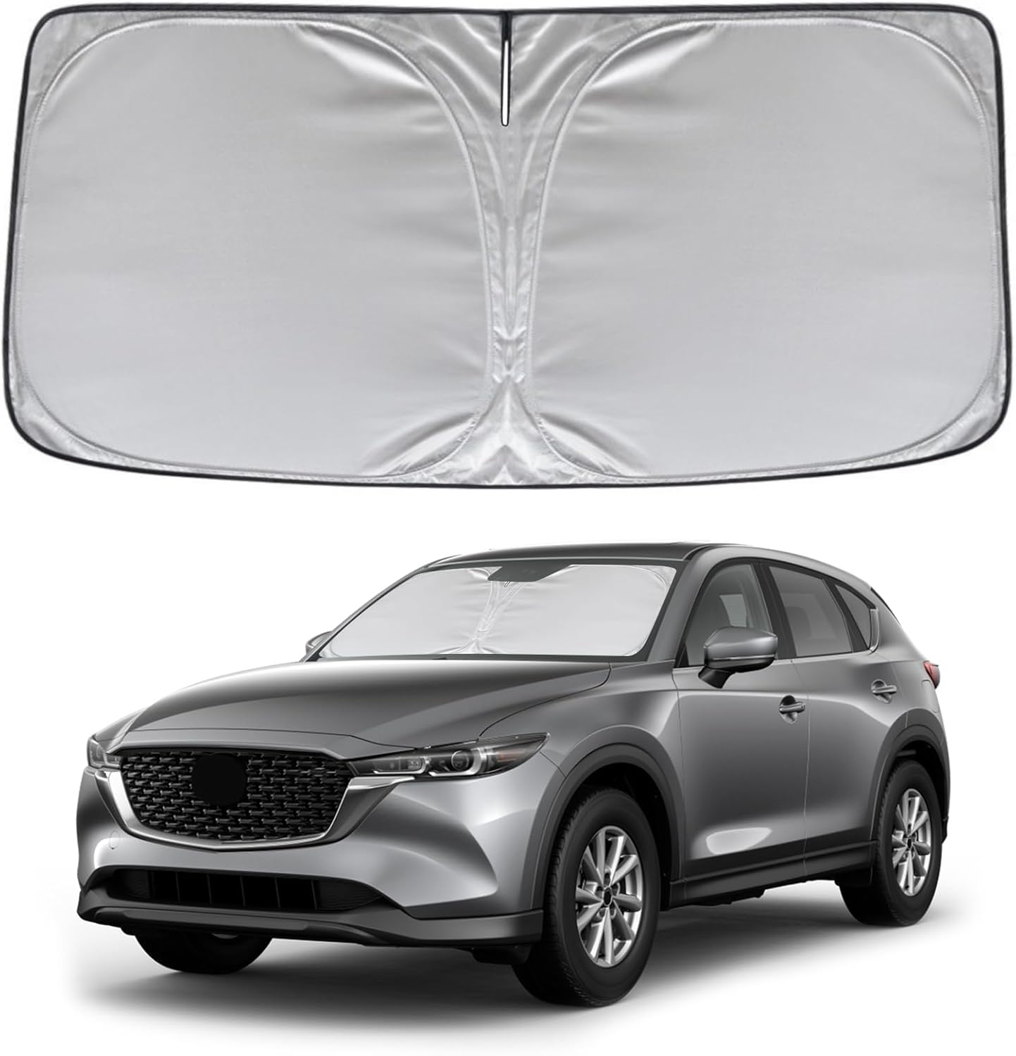 KAYZT Windshield Sun Shade for Mazda CX5 2017-2025 Foldable Sunshade CX-5 Sport, Touring, Grand Touring, 4 Door Crossover Front Window Custom Fit Accessories