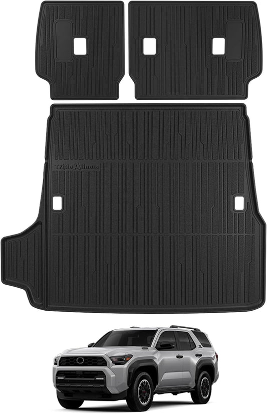 TripleAliners Trunk Mat & Rear Seatback Mat Fit for Toyota 2025 4Runner All Weather TPE Liners Accessories Custom Fit TPE Heavy-Duty (Only for 5 Seats) - Not for Hybrid Model