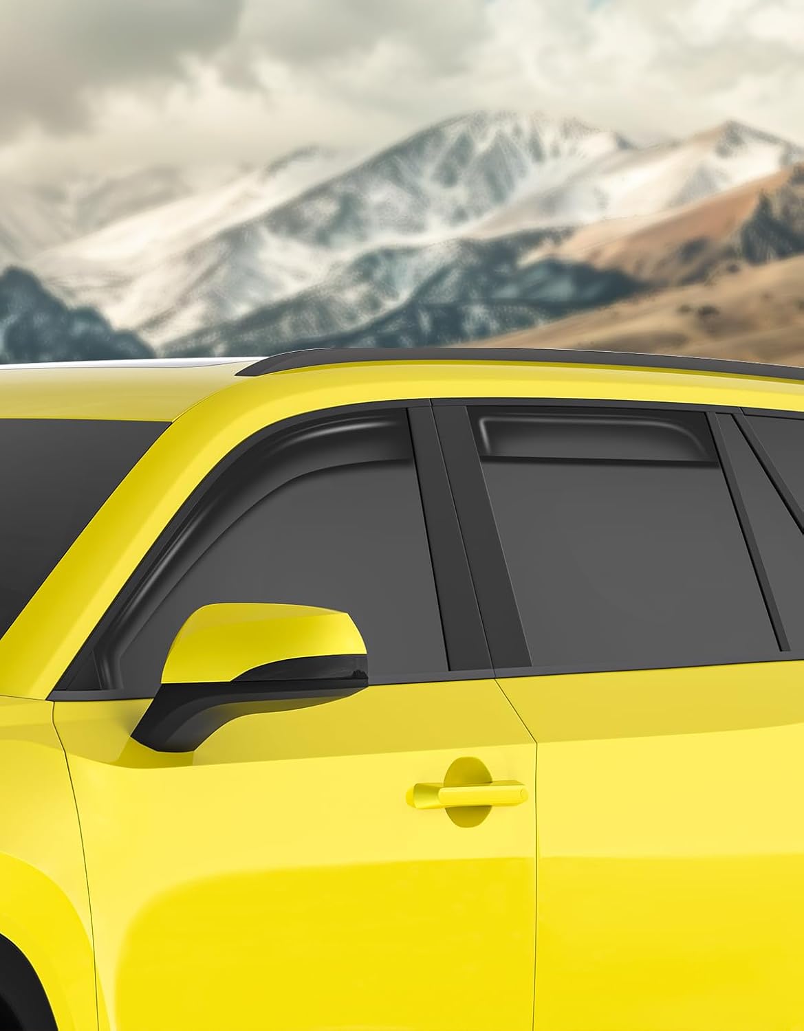 in-Channel Window Rain Guards Fit for Toyota Grand Highlander 2024 2025 Extra Durable Window Deflectors Vent Visors Shades Car Accessories Visors Rain Guards -4 pcs