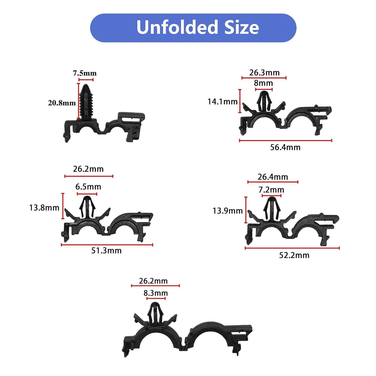 150pcs Wire Loom Clips Car Automotive Harness Routing Clips Assortment Kits - 10 Different Sizes Automotive Wire Routing Clips Replacement Auto Parts for Honda GM Mazda Jeep Wrangler Ford