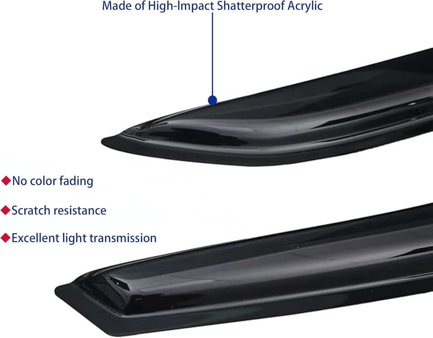 Window Visors Rain Guards fits 2006-2012 Ford Fusion, Out-Channel Window Wind Deflectors Vent Shades Accessories for 2007-2012 Lincoln MKZ, 2006-2010 Mercury Milan, 2006 Lincoln Zephyr, 4 Pcs