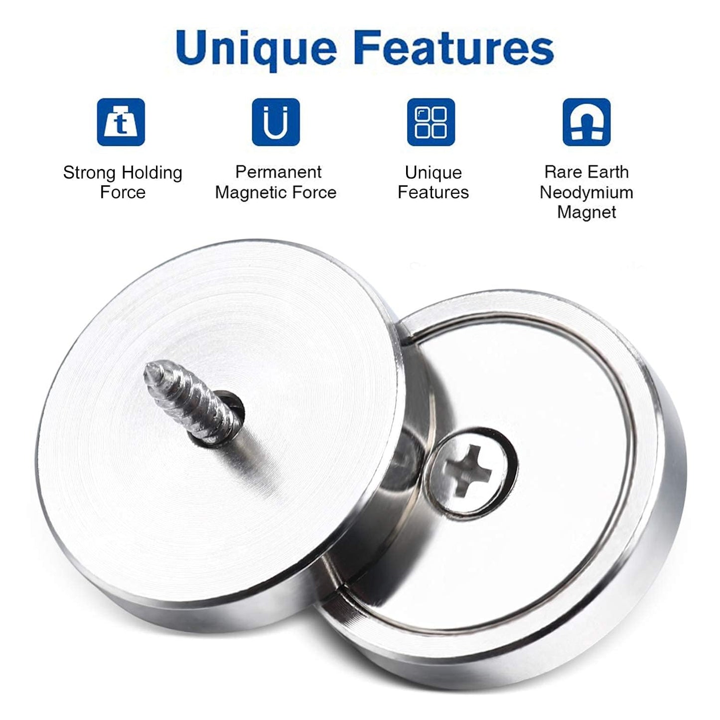 LOVIMAG 50 Pack Strong Magnets, 110 lbs Neodymium Magnets with Screws for Wall Mounting, Door Magnet for Kitchen Doors, Rare Earth Magnet for Holding Tools Lifting,Tool Organizer