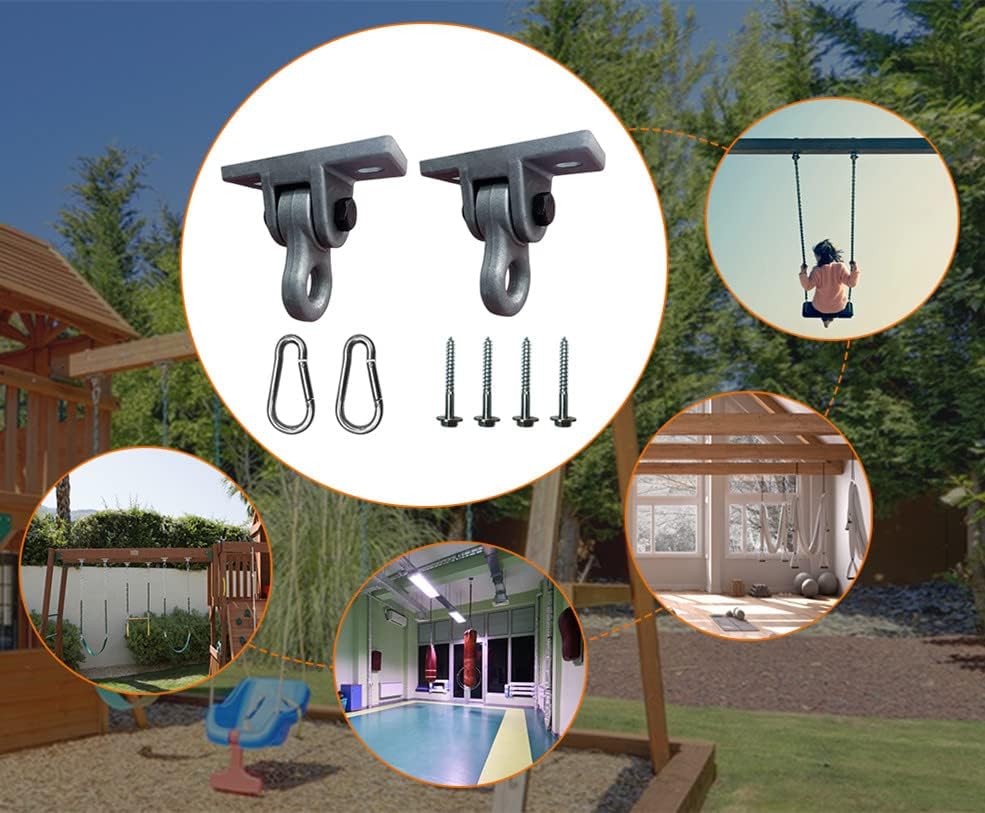 Heavy Duty Green Swing Hangers Screws Bolts Included Over 5000 lb Capacity Playground Porch Yoga Seat Trapeze Wooden Sets Indoor Outdoor 2 Pack