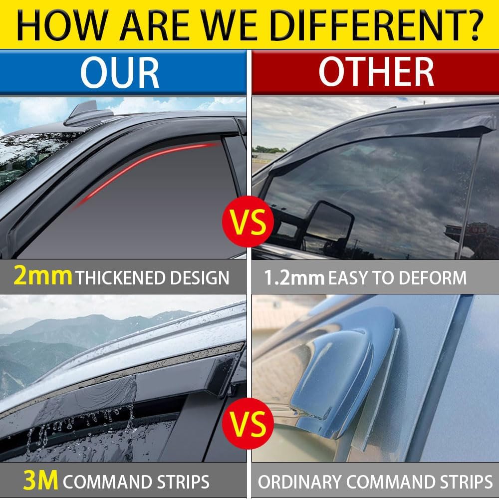 Rain Guards for Hyundai Elantra 2021 2022 2023, Tape-on Side Window Deflectors for Hyundai Elantra, Window Visors for Hyundai Cars,for Hyundai Car Accessories 4 Rain Guards ＆ 2 Car Coasters