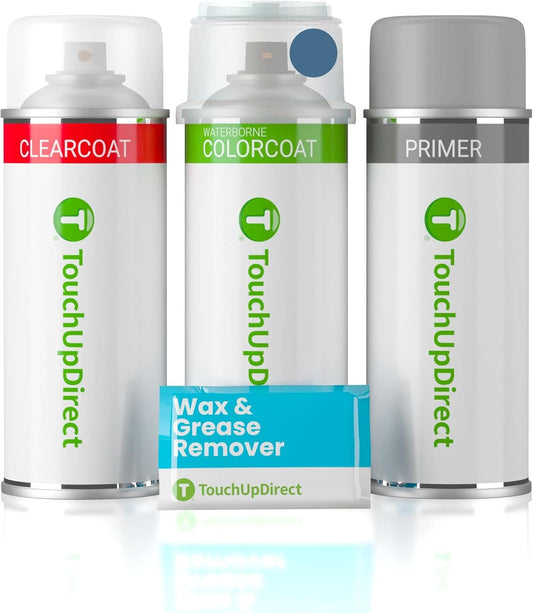 TouchUpDirect 8T0 Blazing Blue Metallic Compatible with Toyota Exact Match Touch Up Paint Aerosol - Preferred Kit