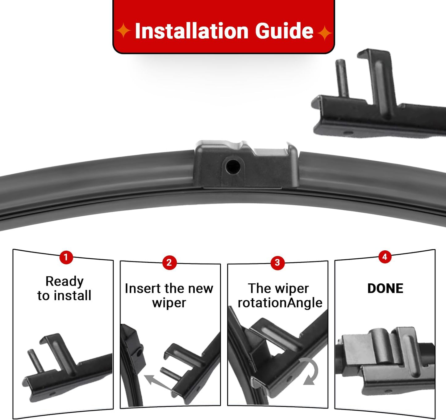 Windshield Wiper Blades Replacement for BMW X3 2011 2012 2013 2014 2015 2016 2017 Original Factory Quality Front Rear Wipers Blade Set for My Car - 26" 20" 13" (Pack of 3)