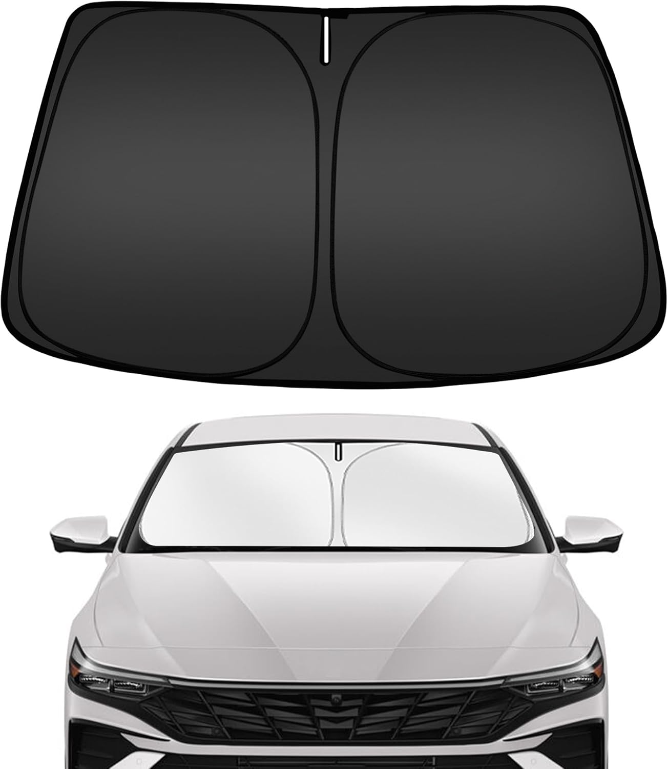 ARISMOTOR Windshield Sun Shade for H-yundai Elantra 2021-2025 2026, Custom Fit Foldable Front Window Sunshade Sun Visor Protector, Block UV Rays Keep Your Car Cooler