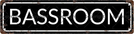 BASSROOM Vintage Metal Tin Sign, Street Sign, Home Decor, Room Decor, Wall Decor, Bathroom Decor, Bar Decor, Cafe Decor, Garage Decor, 16 x 4 Inch
