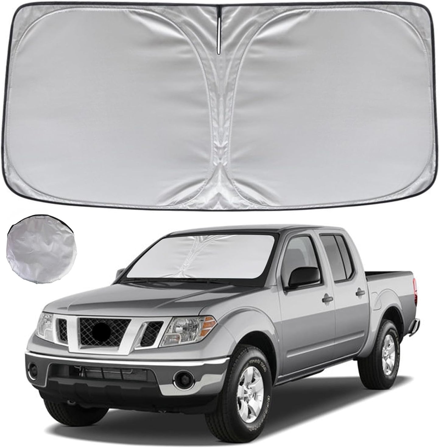 KAYZT Windshield Sun Shade for 2006-2021 Nissan Frontier Foldable Sunshade Front Window Custom Fit Car Accessories