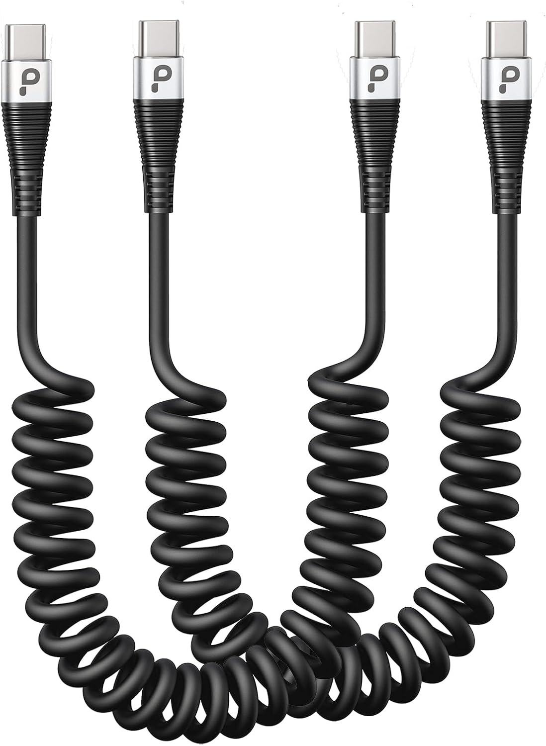 USB C to USB C Charger Cable [2-Pack 3FT], Coiled USB C Charger Cable for Car, Type C Fast Charging USBC to USBC Cable for iPhone 16/15/15 Pro/15 Plus/15 Pro Max/Samsung Galaxy S23 More USB C Devices